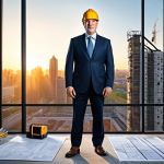 **

A resilient entrepreneur in their 40s, fully clothed in a modest business outfit, standing amidst blueprints and construction tools, symbolizing overcoming business failure and rebuilding stronger. Background: A cityscape at sunrise, representing new beginnings.  Safe for work, appropriate content, professional, perfect anatomy, natural proportions, high quality.

**
